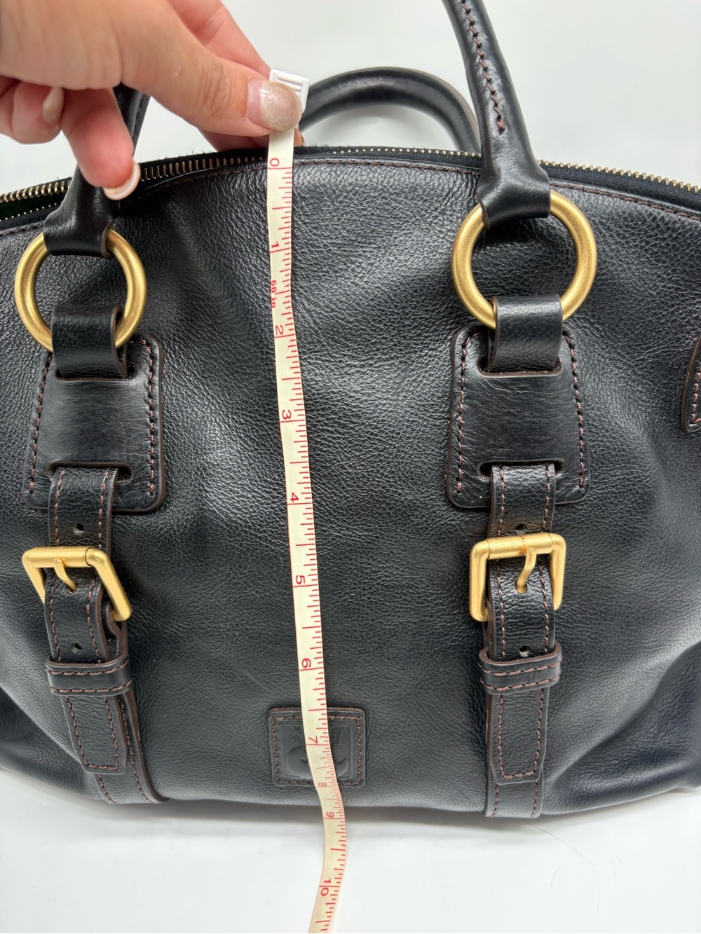 Dooney & Bourke Black Florentine Leather Bristol Satchel - Picture 5 of 8